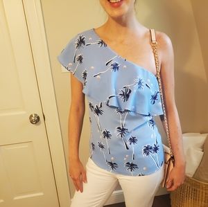 Tropical one sleeve top